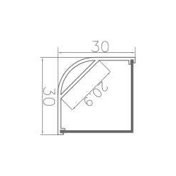 profilo quadrato con 2 lati per policarbonato profilo 2 mlMis. cm.  3 x 3 – Int L. 2